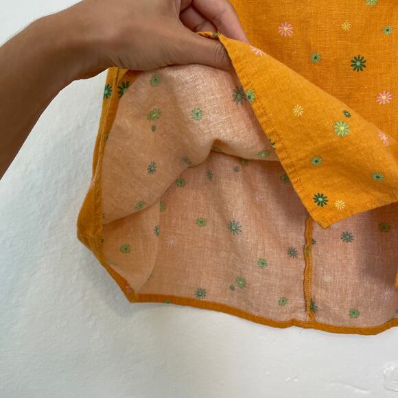 Abound – Linen Blend Orange Ditsy Floral Print Mini Skirt - Picture 4 of 9